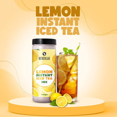 Bevzilla Lemon Instant Iced Tea Mix - 400gm, 14.1 Ounce | Quick Ready In 30 Seconds - Perfect Refreshing Summer Drink | Easy To Carry Anywhere - Low Caffeine