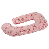 Pregnancy Pillow, J Shaped Pillow, Maternity Pillow For Sleeping - Pink Color | 100% Cotton Pillow For Pregnant Mothers | Breathable & No Heat Fabric | Full Body Support For Better Sleep