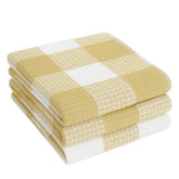 Am Safe Xam Safe X 100% Cotton Kitchen Towels 200 Gsm | Dish Cloths, Table & Fridge Cleaning, Roti Napkins -Pack Of 3 (Beige & White)