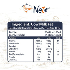 100% Natural A2 Gir Cow Ghee By Netar | Rich In Vitamins A, E Healthy Desi Ghee For Daily Cooking | (100ml) 3.3 Ounce | Jar Pack