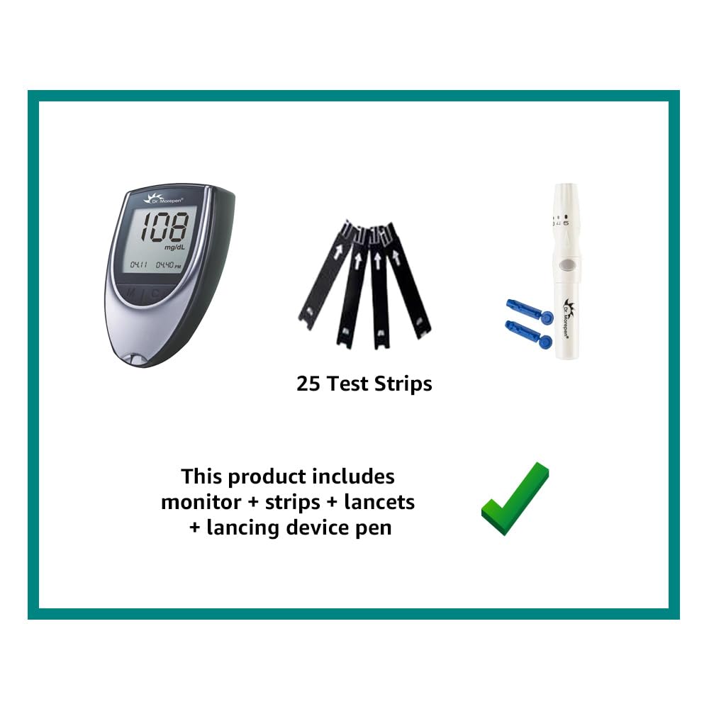 Dr. Morepen GlucoOne Blood Glucose Monitor Model BG-03 With 25 Strips Dr. Morepen GlucoOne Blood Glucose Monitor Model BG-03 With 25 Strips