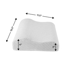 Memory Foam Pillow, Cervical Pillow For Neck Pain, White - 49.5 X 29.2 X 10.2 Cm | Orthopedic Contour Pillow, For Neck Pain, Head, Back, Shoulders, Washable, Pillow - Set Of 2