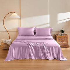 Single Bed Silk Flat Bedsheet - 60x90 Inches, Purple | Luxuriously Soft, Smooth & Skin-Friendly | Elegant, Breathable & Durable Bedding For All Seasons | Perfect For Daily Use