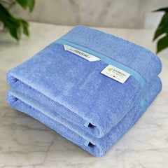 Heelium Bamboo Bath Towel 3x Softer & Quick Drying 400 Gsm Pack Of 2 (Iris)