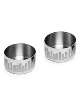 Chrome Stainless Steel Katori Set Of 2 - Urban Series, Cityscapes Pattern | Corporate Gifting For Diwali - Premium Bowls Wati | Serve Ware, Dinnerware & Tableware