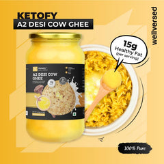 100% Pure A2 Desi Cow Ghee By Ketofy | Healthy & Pure Kankrej Cow Ghee Good For Enhances Brain Function | 3 Litre (500ml * 3) 101.4 Ounce | Jar Pack
