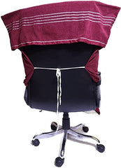 Ck Creation Cotton Solid Luxury Office Chair Towel With Tie Knot 1000 Gsm (Maroon) - 2 Pcs