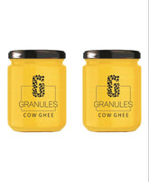 Premium Natural Cow Ghee By Granules | Healthy & Flavorful Nutrients Pure Cow Desi Ghee Good For Pooja | 1 Litre (500ml * 2) 33.8 Ounce | Jar Pack