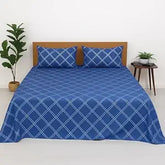 Double Bed Microfiber Bedsheet With 2 Pillow Covers Soft, Wrinkle-Free & Breathable Fabric | 90 X 100 Inches, Blue - Summer-Friendly & Skin-Safe