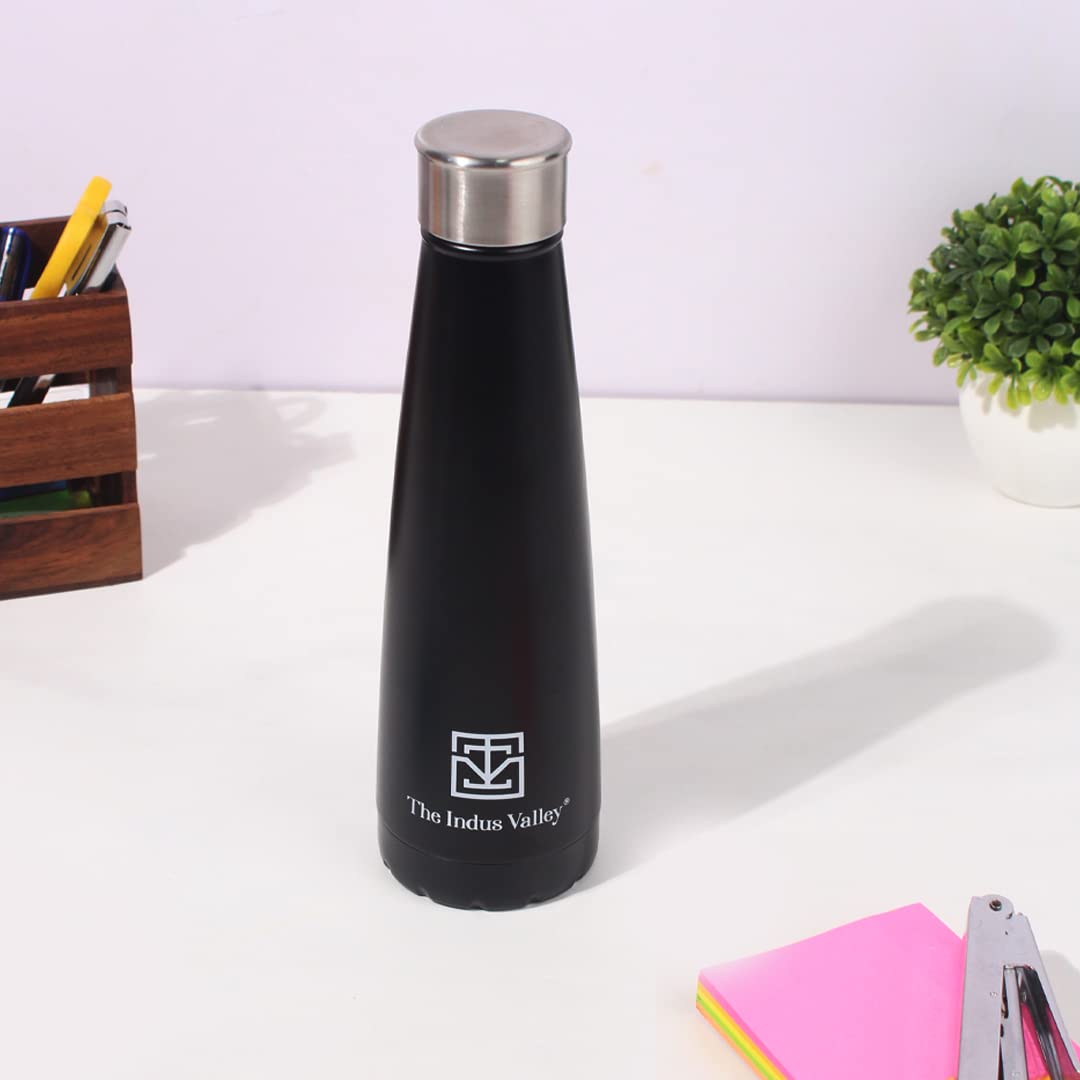Pro-Hydro Vacuum Insulated Stainless Steel Narrow Mouth Bottle For School, College, Office - Black, 500ml | Double Walled, Hot & Cold Temperature, Leak Proof, BPA-Free Pro-Hydro Vacuum Insulated Stainless Steel Narrow Mouth Bottle For School, College, Office - Black, 500ml | Double Walled, Hot & Cold Temperature, Leak Proof, BPA-Free