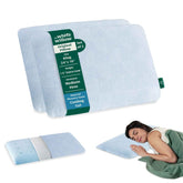 Ultra Thin Pillow For Sleeping, Orthopedic Cervical Pillow, Sky-Blue - Standard Size - 1.5 Inch | Cool Gel Slim Pillow For Neck & Head, Shoulder Pain - Flat Pillow, Bed Pillow - Set Of 2