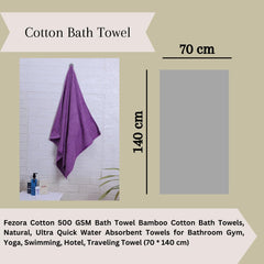 Fezora 100% Cotton Bath Towel 450 Gsm | Ultra Soft, Quick Dry, High Absorbency, Skin-Friendly Large Size Bath Towel (Dark Purple)