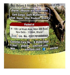 100% Natural Vedic Mathni Ghrit Desi Ghee By Gau Amritam | Pure Healthy Traditional Curd Churned Desi Cow Ghee For Parathe | 1 Litre (500ml * 2) 33.8 Ounce | Jar Pack