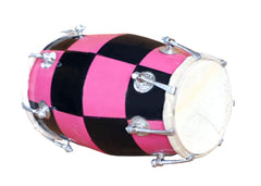 Baby Dholak Musical Instrument Drum Nuts N Bolt With Carry Bag - Pink | Perfectly Symmetric Round Dholak - Dholak For Festival, Wedding, Satsang | Very Easy To Tune