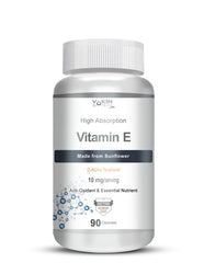 Vokin Biotech Natural Vitamin E From Sunflower D - Alpha, Tocpherol, 10mg | 90 Capsules 150gm 0.3lbs