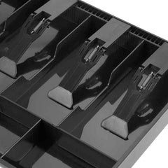 Cash Money Tray Abs Plastic Cash Drawer 5 Cash & 4 Coin Compartment Cashier Storage Box 40.4 X 24.4 X 3.6 Cm, Colour - Black
