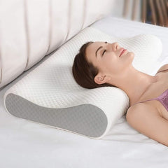 Memory Foam Pillow, Contour Cervical Orthopedic Pillow, Neck Support Pillow | Shoulder Pain For Sleeping, Ergonomic Cervical Pillow, Adjustable, For Side, Back, Stomach Sleepers - 1 Piece