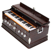 Musical Instrument Harmonium - 7 Stopper, 39 Keys, Double Bellow, Two Reeds (Base- Male) | Tuning 440 Standard Pitch - Two Side Carry Handle, Jaali Frame On Keys