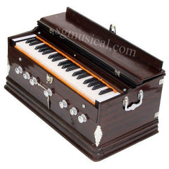 Musical Instrument Harmonium - 7 Stopper, Double Bellow, Two Reeds (Base- Male), 39 Smooth Conditioned Keys, 3 1/4 Octave | Two Side Carry Handles, Jaali Frame On Keys