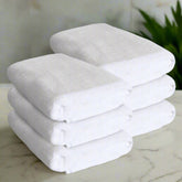 Heelium Bamboo Bath Towel 3600 Gsm | Ultra Absorbent 3x Softer Than Cotton Towels - White (Pack Of 6)