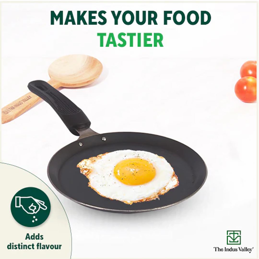 Pre-Seasoned Black Iron Omlette Pan With Bakelite Handle - Very Small, 19cm, 7.5 Inch, 0.5 Kg | Induction Friendly, Pre-Seasoned Fry Pan, 100% Pure & Toxin-Free, No Chemical Coating Pre-Seasoned Black Iron Omlette Pan With Bakelite Handle - Very Small, 19cm, 7.5 Inch, 0.5 Kg | Induction Friendly, Pre-Seasoned Fry Pan, 100% Pure & Toxin-Free, No Chemical Coating
