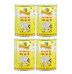 100% Pure Indian A2 Cow Ghee By Gavyamart | Rich In Healthy Fat Nutrients Desi Cow Ghee Perfect For Cooking | 4 Litr (1 Litr * 4) 135.2 Ounce | Tin Pack