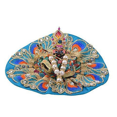 Laddu Gopal With Beautiful Dress, Mukut & Bansuri Set, Golden, Brass - Size No.2, Golden Hand Painted Idol, Laddu Bal Gopal Statue, Random Design & Colors Will Be Given, God Idol - Combo