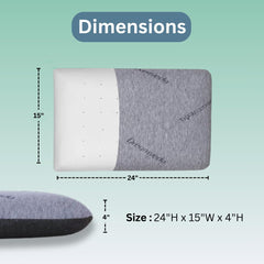 Orthopedic Gel Memory Foam Pillow, For Pain Relief, Standard Size - 24 X 16 X 4 Inches | Cervical Pillow For Neck & Shoulder Pain Relief | Neck Support Pillow For Back Sleepers - Set Of 1