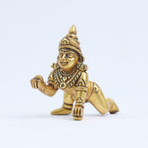 Laddu Gopal Brass Idol, Bal Gopal Ji, Kanha Ji Murti, Gold, Brass, Small Size - 2 Inch, Occasion, Handmade, Home DƩcor, God Statue