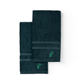 Feather & Spun Bamboo Lavender Fragrance Cotton Hand Towel 400 Gsm | Anti Microbial Fade Resistant Double Needle Stitch Hand Towel (Jade Forest) - Pack Of 2