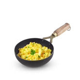 Pre-Seasoned Black Iron Mini Fry Pan With Wooden Handle - Very Small, 16.5cm, 6.5 Inch, 0.8 Ltr, 0.5 Kg | Induction Friendly, Pre-Seasoned Fry Pan, 100% Pure & Toxin-Free, No Chemical Coating