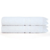Prime Club Premium 100% Cotton Hand Towel 400 Gsm | Bathroom Essentials Soft Quick-Dry Cotton Towel (White) - 2 Pcs