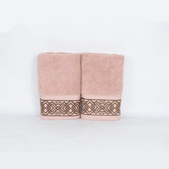 Rangoli 100% Cotton Fibre 2 Hand Towels 400 Gsm | Highly Durable & Absorbent Towel | Skin-Friendly & Quick Drying Luxury Towels (Peach) - Pack Of 2