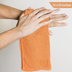 Jenny Denial 100% Cotton Soft Face Towel 1300 Gsm | Super Absorvent & Quick Dry - Pack Of 10 Pcs (Peach)