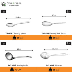 Designer Stainless Steel Delight Laser Bloom Dinner Set Of 46 Pieces, Silver | Dishwasher Safe & Easy To Clean