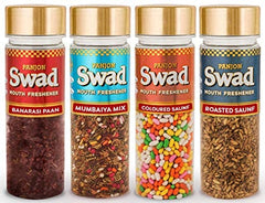 Panjon Swad Mouth Fresheners (Coloured Saunf, Mumbaiya, Banarasi Pan & Roasted Sauf Mukhwas) 440gm, (110gm *4) Combo Pack