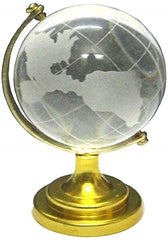 Feng Shui 40mm Crystal Globe For Career Success, Financial Luck, Business Growth, Vastu Remedy, Table, Desk Decor For Office & Home, Pack Of 1