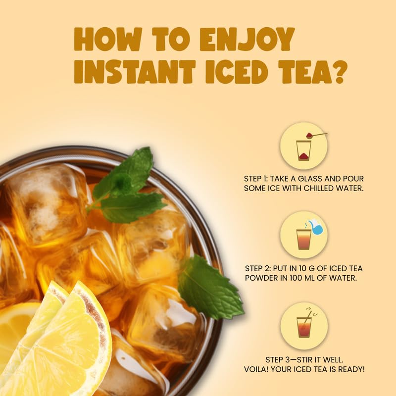 Bevzilla Lemon Instant Iced Tea Mix - 400gm, 14.1 Ounce | Quick Ready In 30 Seconds - Perfect Refreshing Summer Drink | Easy To Carry Anywhere - Low Caffeine Bevzilla Lemon Instant Iced Tea Mix - 400gm, 14.1 Ounce | Quick Ready In 30 Seconds - Perfect Refreshing Summer Drink | Easy To Carry Anywhere - Low Caffeine