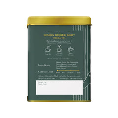 Luxmi Estates Lemon Ginger Herbal Tea - 50gm Tin, 1.7 Ounce | USDA Organic Certified Herbal Tea - Made With Lemon Peel, Ginger, Lemongrass, Licorice | Caffeine Free Herbal Tea