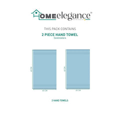 Home Elegance Comfort Living Hand Towel 200 Gsm (Cool Blue)- Pack Of 2