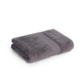Feather & Spun Organic Cotton Bath Towel 650 Gsm | Lavender Fragrance Gots Certified Anti Microbial Fade Resistant Double Needle Stitch Towel (Charcoal Stone)