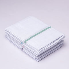 Yatta Traditional Thorthu Kerala Towel Cotton Small Size 130gsm | Light Weight, Quick Dry End Stitched Thorth White Towel (Pack Of 2)