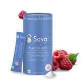 Sova Plug The Flow For Men & Women Ibs Relief, Prevent Loose Stools, Diarrhea, Upset Stomach, Prebiotics, Probiotics & Digestive Enzymes 5 Billion Cfus | 15 Vegan Sachets 150gm 0.3lbs