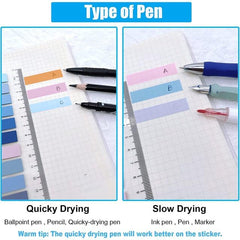 Sticky Book Tabs Book Markers - Repositionable Book Flags Strip | (4 Packs - 800 Pcs Notes)