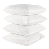 Memory Foam Cushion Pillow, Throw Pillow For Sofa, White - 14 X 14 Inches | Premium Fresh Hollow Fiber Filling | Furniture Cushion, Premium Comfort, Everyday Use, Bed Pillow - Set Of 4