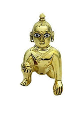 Laddu Gopal God Idol, Thakur Ji, Bal Gopal Ji Statue, Gold, Brass, Size - No. 2, Religious, All Occasions & Festivals Idol