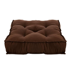 Square Chair Pad Cushion, Soft & Comfortable Sitting, Brown - 45 X 45 X 7 Cm | Microfiber Fabric & Solid Color, Furniture Cushion, Lightweight, Versatile Use - Pack Of 1