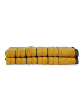 Spaces 100% Cotton Hand Towel 400 Gsm | High Loft Ribbed Texture High Absorbency Hand Towel -Mustard