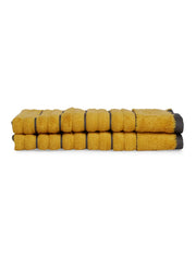Spaces 100% Cotton Hand Towel 400 Gsm | High Loft Ribbed Texture High Absorbency Hand Towel -Mustard