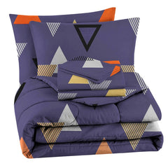 Bedding Set King Size Double Bedsheet With 2 Pillow Covers, Summer Comforter - 90 X 100 Inches, Grey & Rust | Durable & Lightweight - Ideal For House, Guest House, Hotel